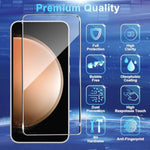 Screen Protector Compatible With Galaxy S23 Fe 5G, [4+4 Pack] Camera Lens Protectors, Fingerprint Unlock Support, Hd Tempered Glass, Touch Sensitive, Anti Scratch