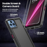 Heavy Duty Dual Layer Phone Case for REVVL 6 5G and REVVL 6X 5G, Military Grade Drop Proof Rugged Protective Shell with Screen Protector, Black
