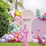 Pink Dino Balloon Garland Arch Kit With Pastel Pink Purple Teal And Foil Dinosaur Balloon For Dinosaur Theme Party Decorations For Girl