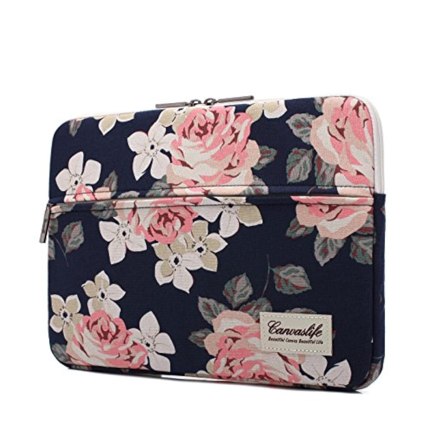 White Rose Patten Laptop Sleeve 14 Inch 14.0 Inch Laptop Case Bag