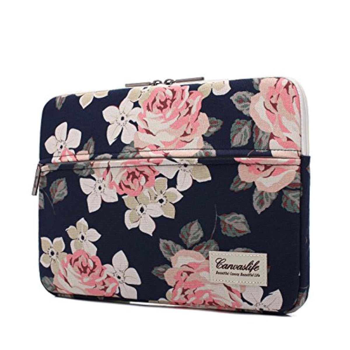 White Rose Patten Laptop Sleeve 14 Inch 14.0 Inch Laptop Case Bag