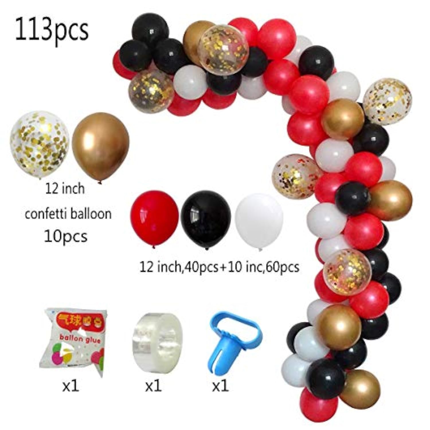 Diy Balloon Arch & Garland Kit, 113Pcs Party Balloons Decoration Set,