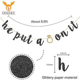 He Put a Ring On It Banner – Black Glitter Engagement Decor for Bridal & Bachelorette Parties