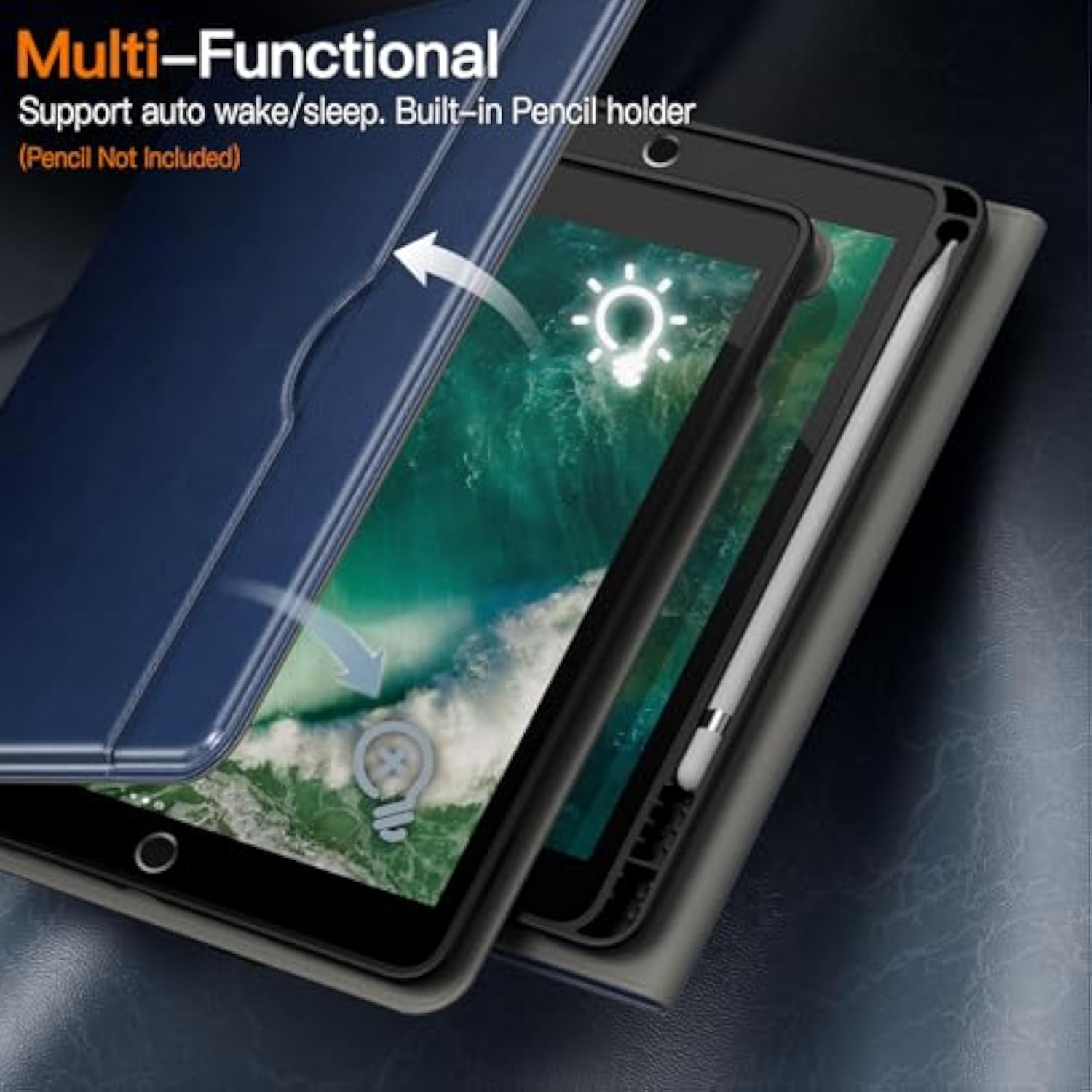 JETech Case for iPad 6/5 (9.7-Inch, 2018/2017 Model, 6th/5th Generation), PU L