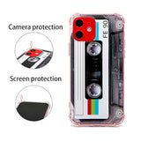 Phone Case Matte Finish Heavy Duty Soft Back Cover With Reinforced Corners Tpu Soft Bumper Retro Cassette Tape Case Compatible With Iphone 12