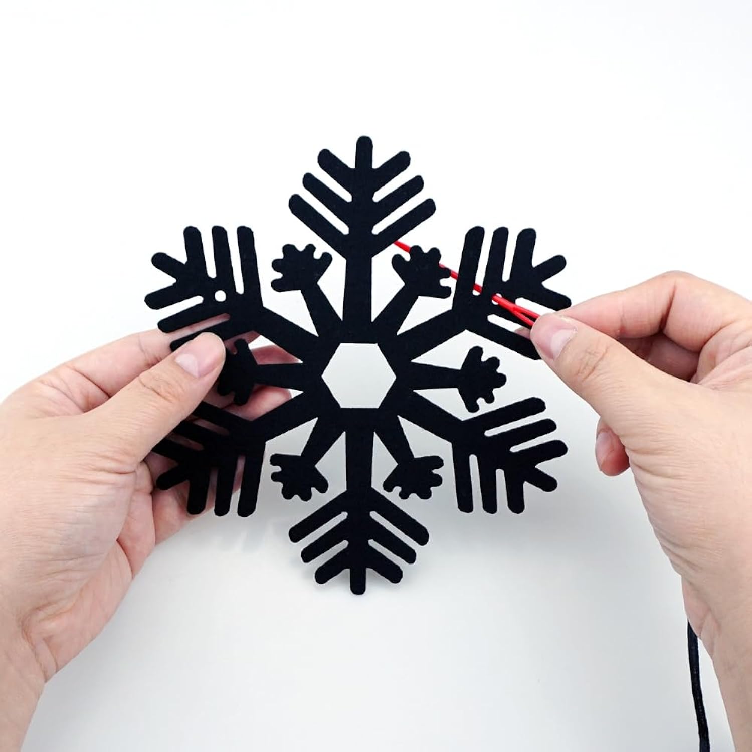 2 Pack Black Snowflake Garland Felt Black Snowflakes Banner Christmas Gothic Winter Holiday Themed Party Decorations Supplies