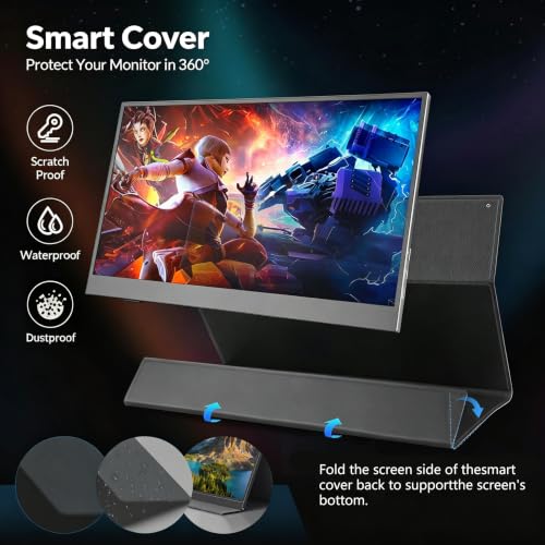 15.6" Touchscreen Portable Monitor Fhd 1080P Ips/Hdr Laptop Screen Extender For Gaming And Computer Display, Travel Monitor With Speaker Compatible With Laptop Pc Phone Ps Xbox Switch