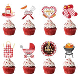 Bbq Baby Shower Decorations - 40Pcs Baby Q Baby Shower Decorations Cupcake Toppers Cupcake Picks Cake Decor Barbeque Picnic Themed Party Supplies Summer Gender Reveal Party Decor