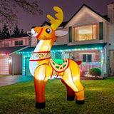 6 Ft Christmas Inflatables Reindeer Outdoor Decorations Blow Up Yard Cute Deer With Built-In Leds For Xmas Garden Lawn I