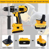 2 Packs Dca1820 Battery Adapter Compatible With Dewalt 18V Tools, Convert Compatible With Dewalt 20V Lithium Batteries Dcb203 Dcb204 Dcb206 To Work With 18V Cordless Power Tools