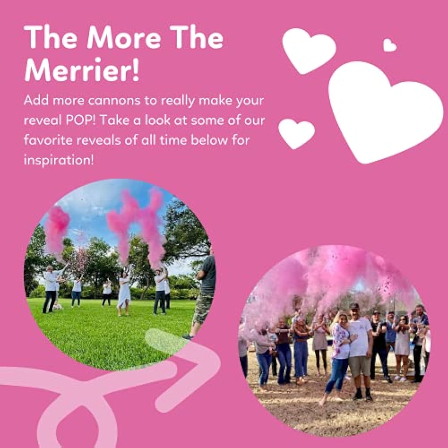 Gender Reveal Roulette Game Kit (Blue, Pink & White) Fool Proof Confetti & Powder Cannons | 100% Biodegradable | 12 Inch | Party Poppers For Boy Or Girl Baby Shower Decorations