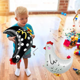 8 Pc Walking Chicken Balloons (4 White, 4 Black) for Farm Animal Birthday/Shower