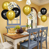 15pcs Black Gold 75th Birthday Balloons for Men & Women Party Decorations