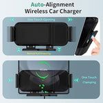 Wireless Car Charger Mount, 15W Dual Coil Rotatable Car Phone Holder Wireless Charger For Samsung Galaxy Z Fold 6/5/4/3/2, Z Flip, S25/S24/S23/S22 Series And Iphone, Car Charger Included