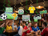 Soccer Hanging Swirl World Soccer Cup 2026 Party Decorations Sports Football Theme Ceiling Hanging Swirls for Soccer Viewing Parties Sports Birthday Bar Decorations?Fully Assembled?