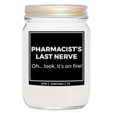 You Nique Designs Funny Pharmacy Present For Pharmacist - 8Oz Candle Gift For Pharmacist - Funny Pharmacist Gifts For Women, Men, Appreciation Gifts, Pharmacy Week Candles (Lavender & Vanilla)
