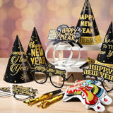 136 Pcs New Year 2026 Party Kit Hats Glasses Balloons Blowouts Banner