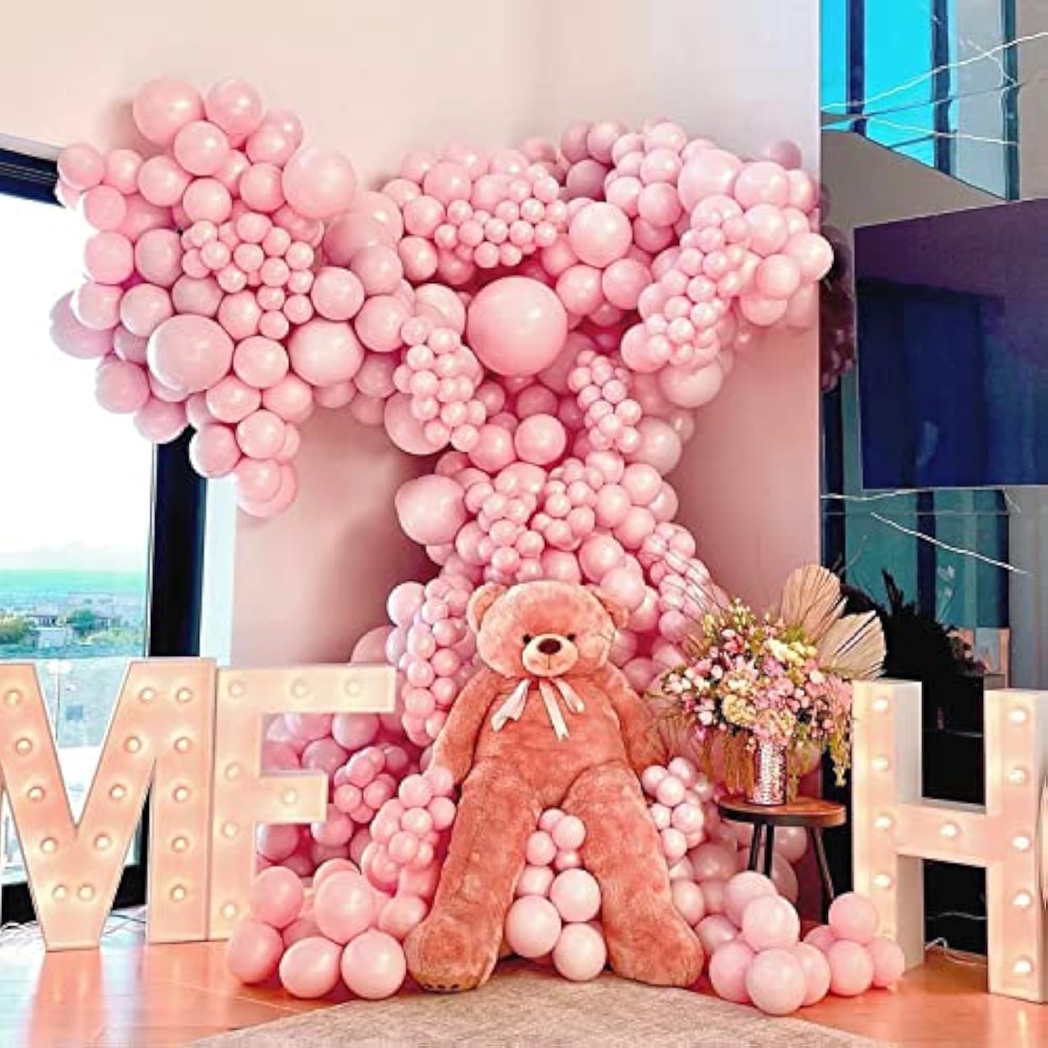 Pink Balloons 18 Inch 12 Pcs Pastel Pink Balloons Matte Pink Latex Par