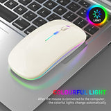 Bluetooth Wireless Mouse For Laptop Mac Macbook Macbook Air Macbook Pro Pc Desktop Computer Windows Chromebook Notebook (Cream White)