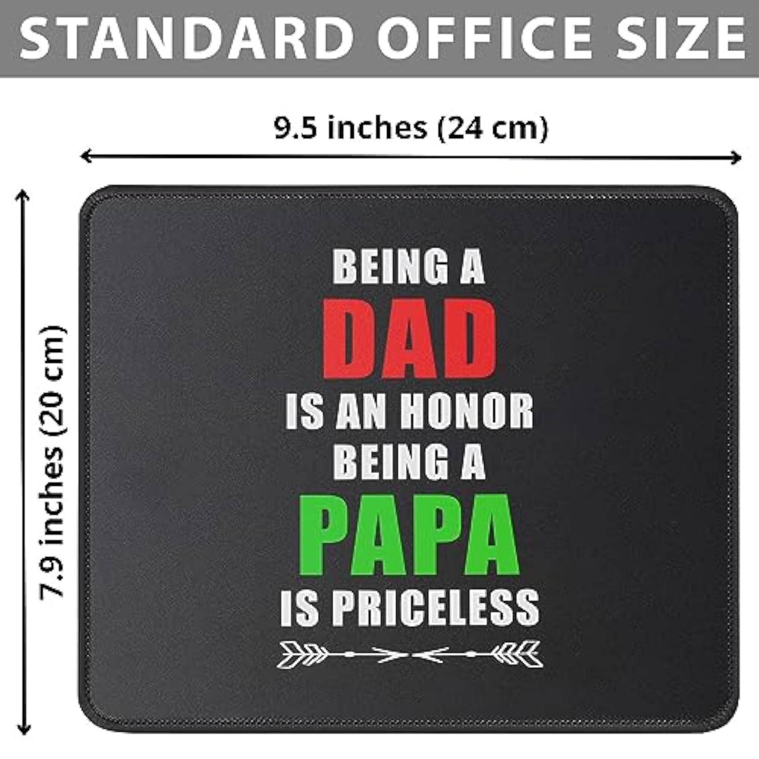 Being Dad Is An Honor Being Papa Is Priceless Father'S Day Mouse Pad For Dad - Dad Gifts From Daughter, Son - Husband Gift From Wife Mouse Mat 9.5 Inch