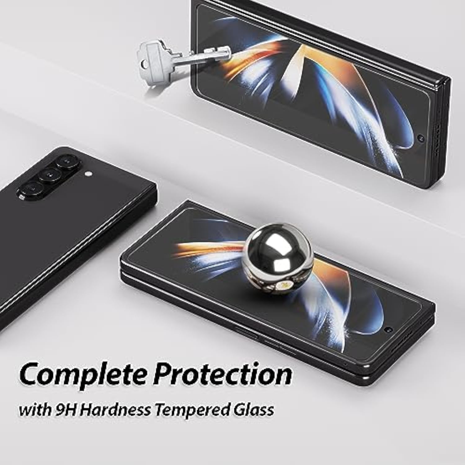 Whitestone 2Pack Ea Glass Screen Protector For Galaxy Z Fold 5 2023, Full Coverage Tempered Glass Shield [Easy Install] - Two Pack