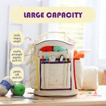 Crochet Bag Organizer – Durable Knitting Bag, Yarn Organizer For Crochet Accessories And Supplies, Canvas Yarn Bag, Crochet Organizer With Accessories Case, Yarn Storage Organizer