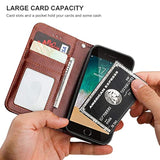 For Iphone Se (2022)/Se (2020)/8/7 Wallet Case With Card Holder Pu Leather Magnetic Detachable Kickstand Shockproof Wrist Strap Removable Flip Cover For Iphone 7/8/Se2/Se3 4.7 Inch (Brown)