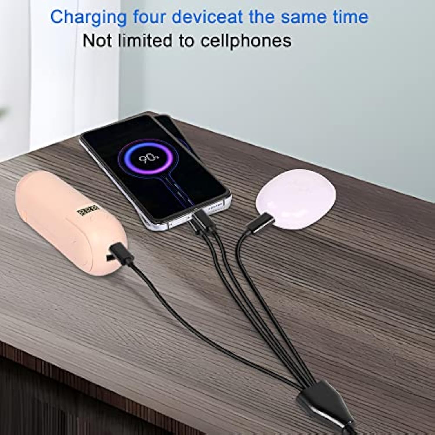 Short Usb C Splitter Cable,4 In 1 Usb 2.0 A Male To 4 Usb C Male Charging Cord