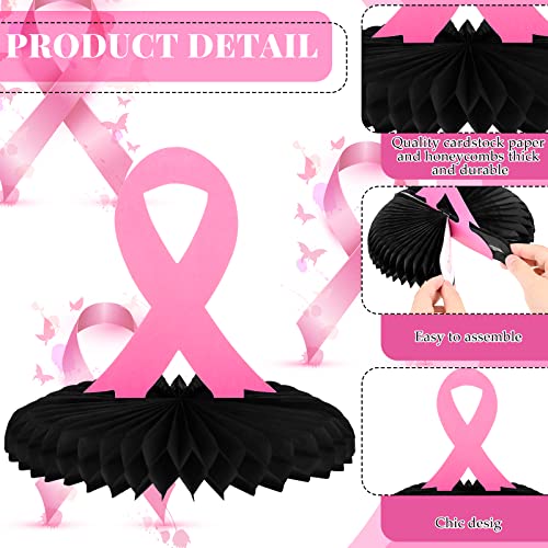 9 Pcs Breast Cancer Awareness Decorations Pink Ribbon Centerpieces