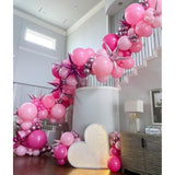 Pink Balloons Set,60Pcs 12 Inch Metallic Pearl Pink, Hot & Pastel Pink Latex Balloons Kit For Birthday,Wedding,Baby Shower,Princess Theme Party Decorations