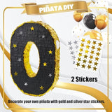 20 Inch Number 7 Piñata Gold Black With 30 Inch Piñata Stick Blindfold Confetti For Man Women Boys Girls Birthday Party Decorations, Anniversary Celebration, Fiesta