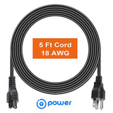 5Ft Long 3 Prong Tv Power Cord For Lg Led Lcd Smart 1080P Hdtv 32Lb5600 42Ln5400 42Lb5600 42Ln5700 42Ln5300 47Lb5800 50Lb5900 55Lb5900 Heavy Duty Ac Wall Plug Cable