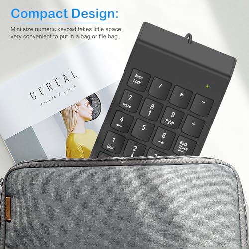 Usb Numeric Keypad Numpad Portable Slim Mini 10 Key Number Pad Keyboard For Laptop Desktop Computer Pc, Compatible With Chromebook Surface Notebook, Tax Accountant Calculate Office Travel & Home