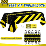 3 Pcs Construction Tablecloth Black Racetrack Party Tablecover For Kids Racing Car Theme Birthday Party Supplies Runner Plastic Rectangular Table Cover Table Decorations For Birthday Supplies