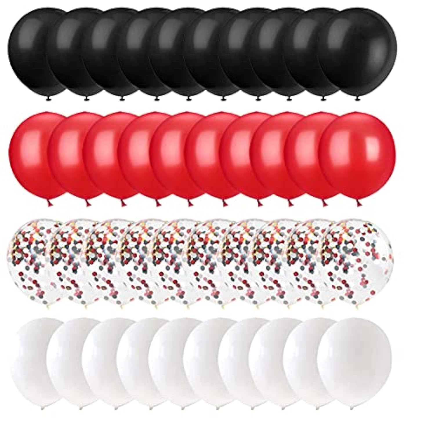 62Pcs Red And Black Balloons Kit - 12 Inches Red Black Party Decoration Balloons For Graduation Casino Theme Birthday Party Decorations Supplies