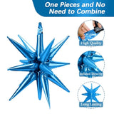 Blue Balloons Christmas Gifts Blue Star Balloons 8 Pcs Spike Balloon Globos Azules Metalicos Navy Royal Balloon Arch Kit Garland Party Decorations Graduation Party