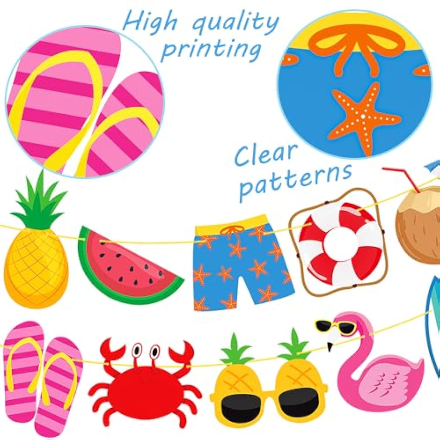 Beach Birthday Banner Birthday Party Decorations 4Pcs Summer Hawaiian Supplies Beach Pool Party Happy Birthday Banner For Luau Theme Baby Shower