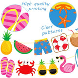 Beach Birthday Banner Birthday Party Decorations 4Pcs Summer Hawaiian Supplies Beach Pool Party Happy Birthday Banner For Luau Theme Baby Shower