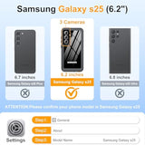 For Samsung Galaxy S25 Case Waterproof,Ip68 Waterproof Dustproof Case With Built-In Screen Protector, Full Body Protective Phone Cover For Galaxy S25 6.2 Inch, Black/Clear