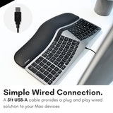 Wired Ergonomic Keyboard For Mac - Compatible Backlit Apple Keyboard With Wrist Rest (Curved For Comfort) For Macbook Pro/Air, Imac, Mac Mini