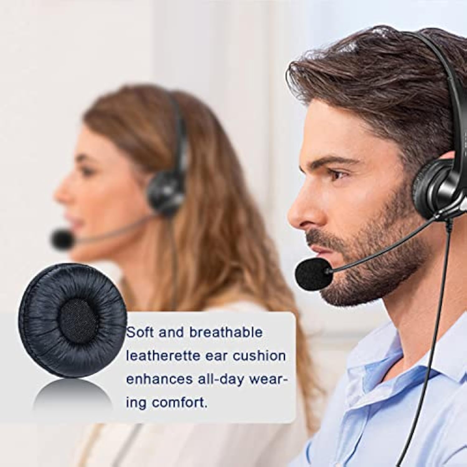 Ear Cushions For Plantronics Headset Replacement Ear Pads Compatible With Plantronics Hw251N Hw261N Hw510 Hw520 Blackwire C320 3210 3220 3320 Jabra Biz 1500 Gn2000 Pro 920 9450 Headphones (4 Pack)