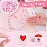 600 Pcs Heart Beads Double Heart Spacer Beads For Jewelry Making Bracelet 8Mm Colorful Love Mixed Flat Loose Pony For Diy Crafts Necklace Keychain Earring(Inner Color)