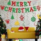 Christmas Hanging Swirls Glitter Snowflakes Bells Santa Winter Party Decor