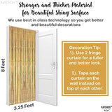 Champagne Gold Fringe Curtain Backdrop 3.2x8ft Pack of 2 Party Decor