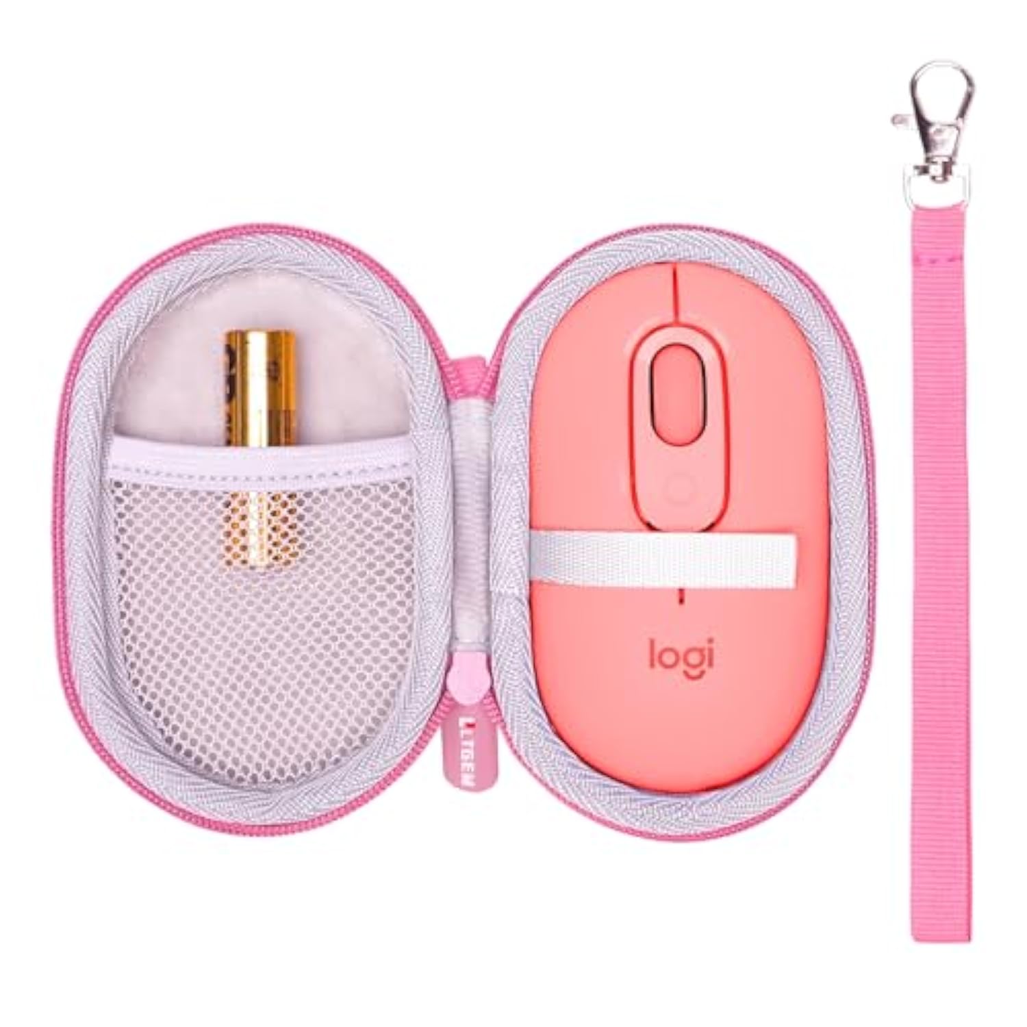Eva Hard Case For Logitech Pop Mouse- Protective Carrying Storage Bag (Pink)