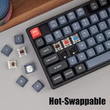 K10 Pro Qmk/Via Custom Wireless Mechanical Keyboard, Hot-Swappable Full Size 108 Keys Programmable Rgb Led Backlit Banana Switch, Bluetooth/Usb-C Wired Gaming Keyboard For Mac Windows Linux