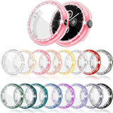 16-Pack Bling Case Compatible With Google Pixel Watch (41Mm), Tpu Flexible Glitter Screen Protector, Sparkling Face Cover For Pixel Watch 1/2/3 (16 Colors)