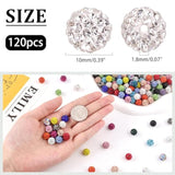 120PCS 10mm Rhinestone Shamballa Beads in 12 Colors for DIY Jewelry Making