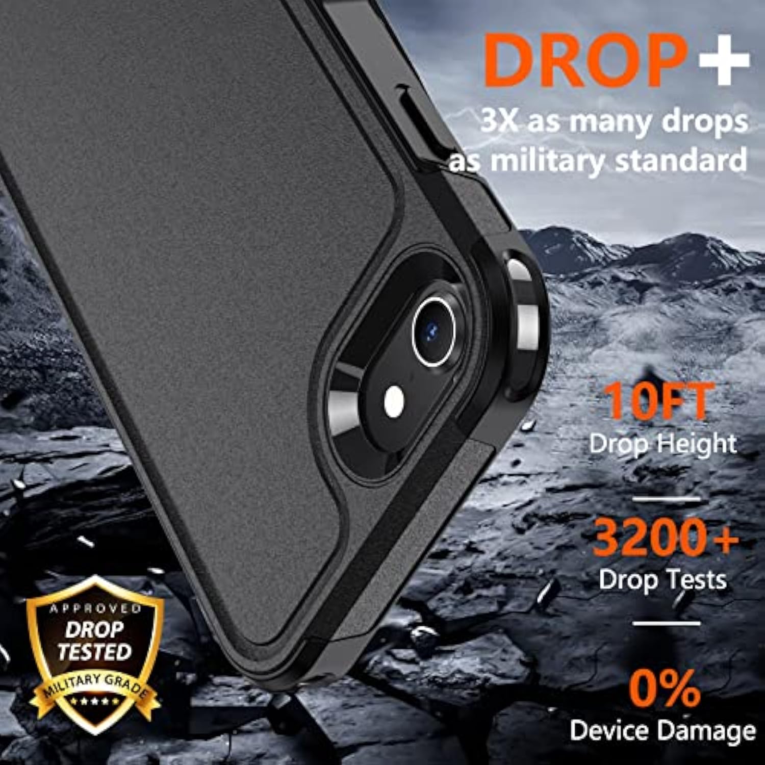 For Se Case 2022/3Rd/2020, 8/7 Case,With [2Xtempered Glass Screen Protector] [360 Full Body Shockproof] [Heavy Dropproof],Hard Pc+Soft Silicone Tpu+Glass Screen Phone Case-Black