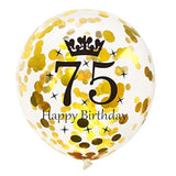 75Th Birthday Balloons Black And Gold 75Th Birthday Decorations For Men Women Happy 75 Birthday Latex Confetti Balloon 75 Years Old Theme Party Decor Supplies 15 Pack 12 Inch